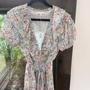 Karlie Floral 'Almost Wrap' Ruffle Dress - MEDIUM